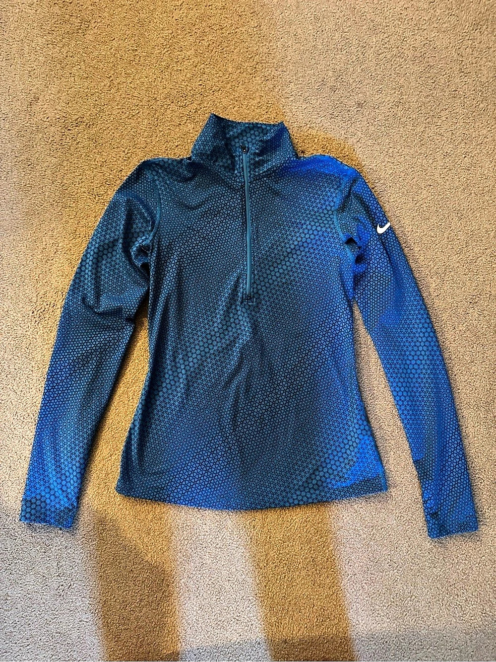 Nike Pro Hyperwarm Geometric 1/2-Zip Pullover Women's Blue